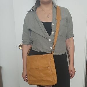 The Sak Yellow Leather Crossbody Bag